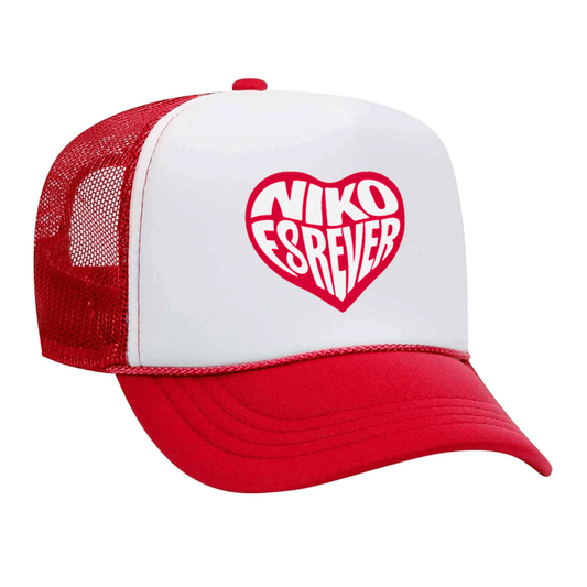 "Niko Forever" Heart Red Trucker Hat